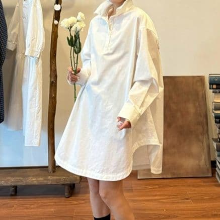 白ブラウス ゆったり羽織れるチュニックブラウス