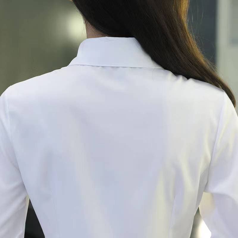 白ブラウス ゆったり美シルエット長袖ブラウス